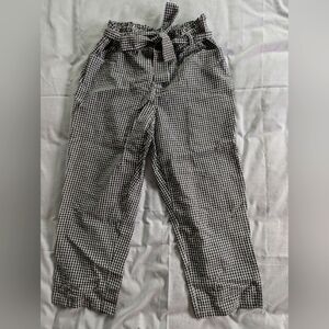 Black and white checkered ankle pant